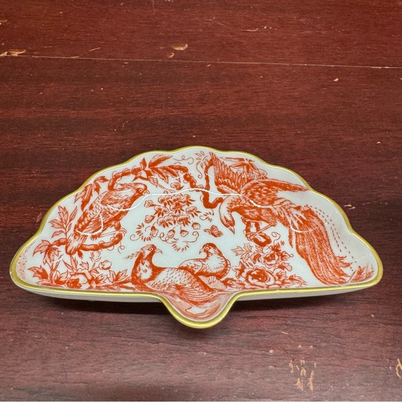 Royal Crown Derby English Bone China Red Aves Trinket Dish - Picture 10 of 13